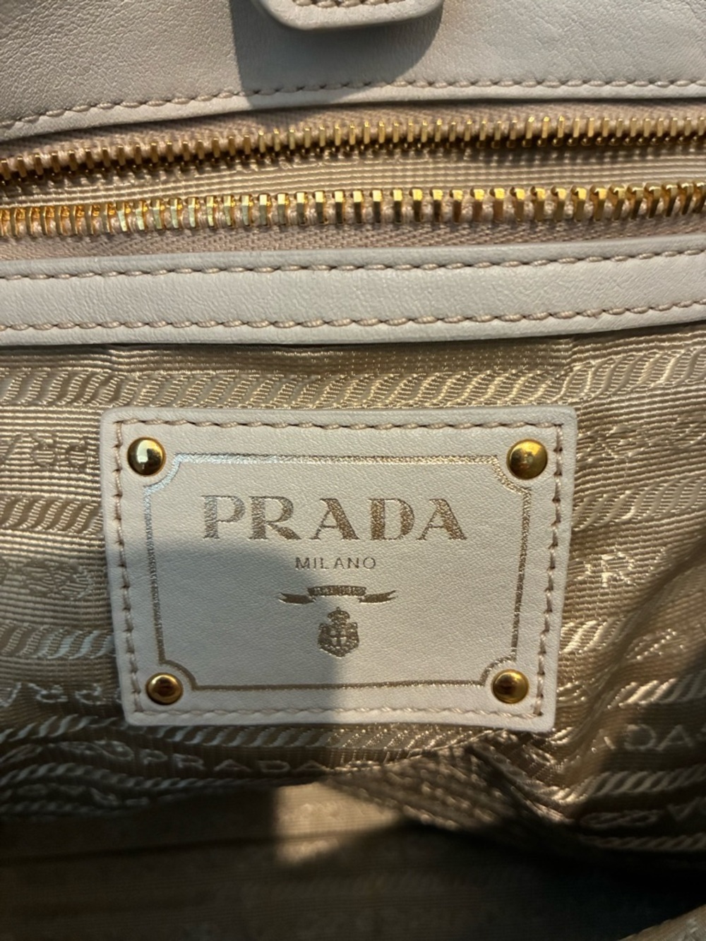 Prada Cream Leather Tote - Picture 9 of 11